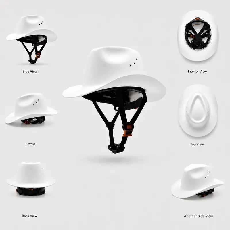 🤠Western Cowboy Hard Hat⛑️Vented Wide Brim Safety Helmet for Construction & Ranch Workers