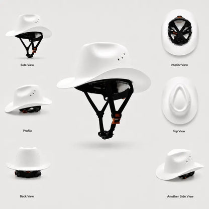 🤠Western Cowboy Hard Hat⛑️Vented Wide Brim Safety Helmet for Construction & Ranch Workers