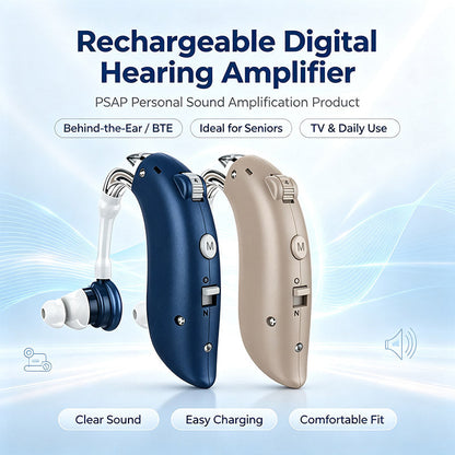Rechargeable BTE Hearing Aid G-25-BG