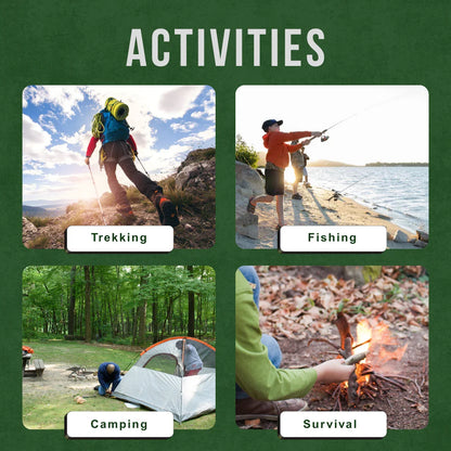 Outdoor Survival Hiking Walking Stick – Collapsible Survival Trekking Pole