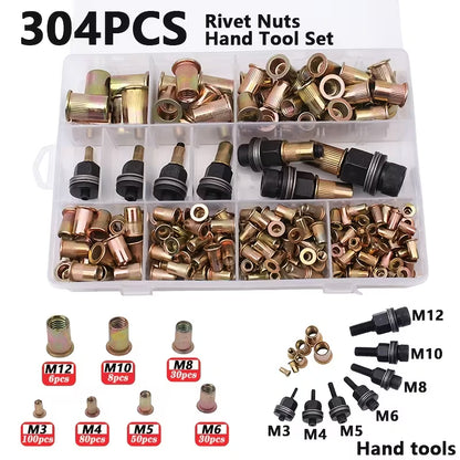 Professional Heavy-Duty Carbon Steel Rivet Nut Tool Set