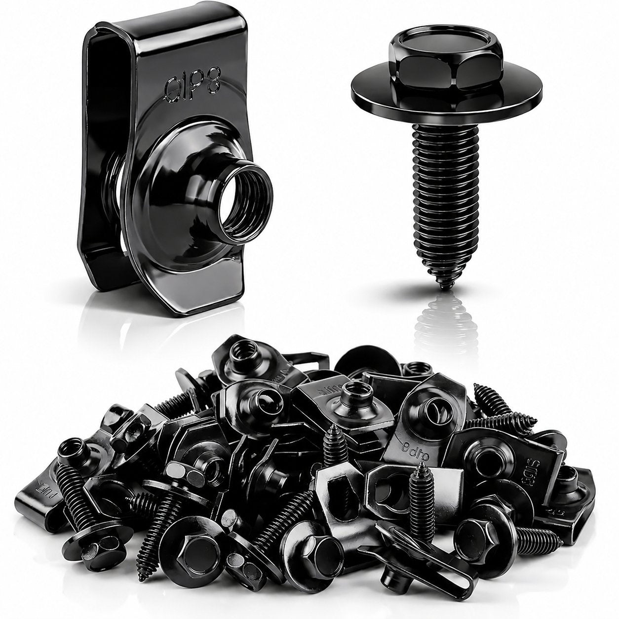 ⚙️ 40PCS 1/4'' Body Bolts & U-Nut Clips Kit, Universal Automotive Fender Bumper Splash Shield Fastener Retainer Set