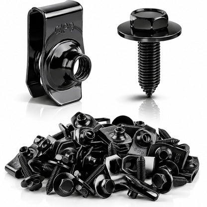 ⚙️ 40PCS 1/4'' Body Bolts & U-Nut Clips Kit, Universal Automotive Fender Bumper Splash Shield Fastener Retainer Set