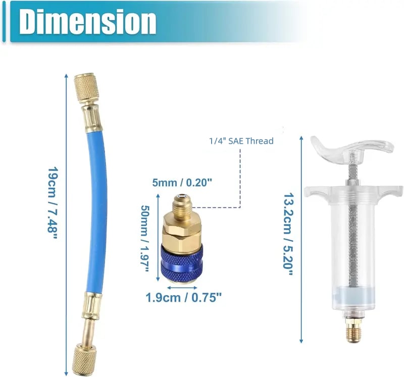 30ml AC Oil & Dye Injector Kit – Quick Connect for Automotive & HVAC Systems