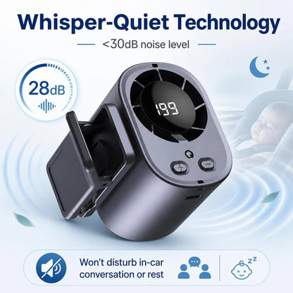 🔥2026 Semiconductor Cooling Car Clip On Fan - 360° Rotation