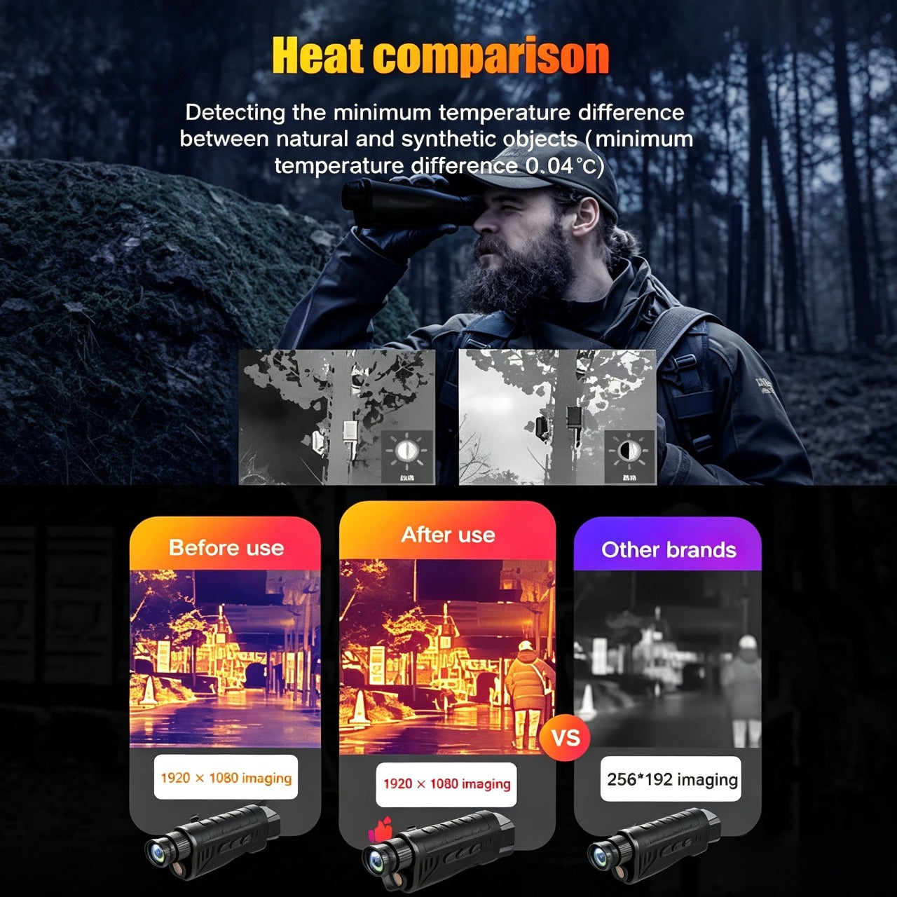 🌙 AI15 Thermal Imaging Monocular – 1920×1080 Resolution, 8000m Range, 10-Hour Battery