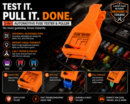 🔥🎁🔧⚡ Fuse tester & extractor – 2-in-1, adjustable, easy blown fuse detection!