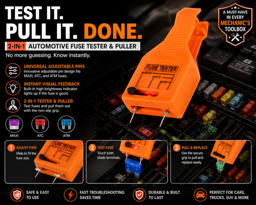 🔥🎁🔧⚡ Fuse tester & extractor – 2-in-1, adjustable, easy blown fuse detection!