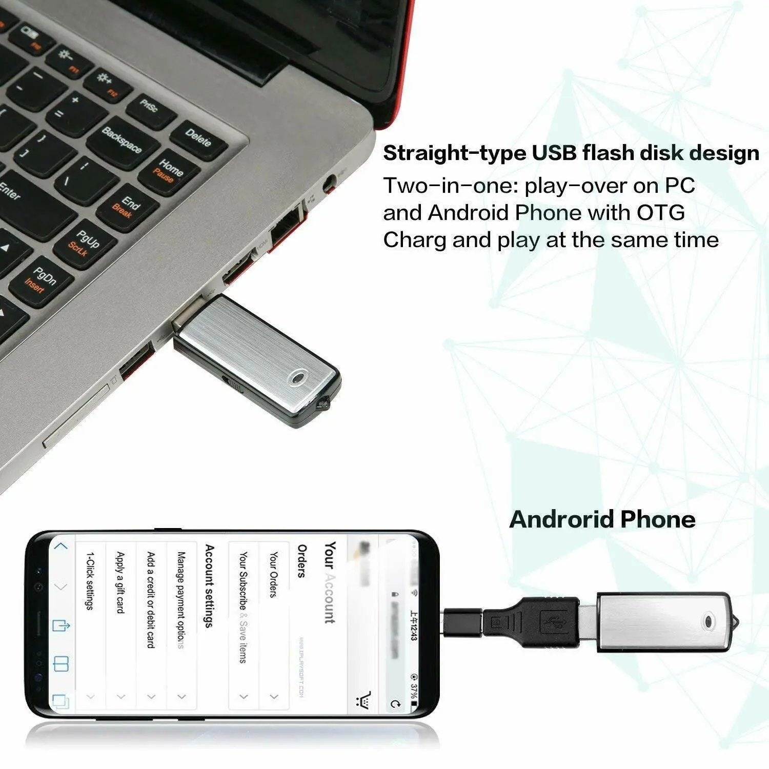 USB Flash Drive Voice Recorder 2-in-1