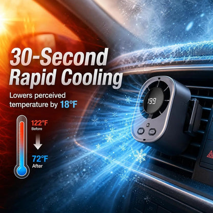🔥2026 Semiconductor Cooling Car Clip On Fan - 360° Rotation