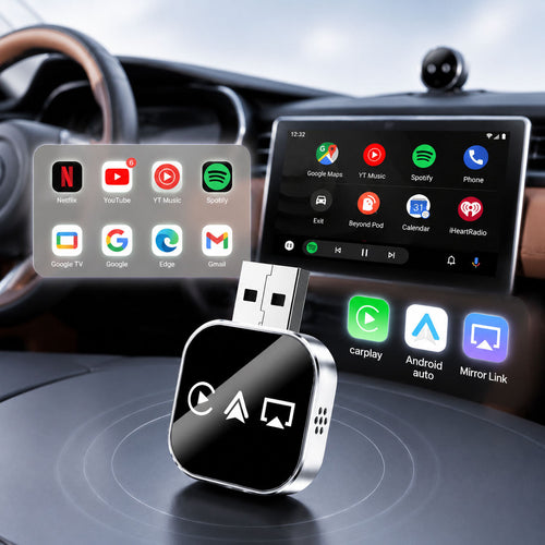 2026 Upgrade 3 in 1 Screen Mirror iOS Phone, wired to wireless Carplay adapter