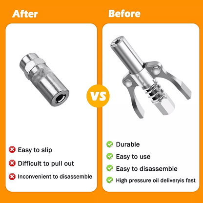 12000PSI 6-Jaw Stainless Steel Leak-Proof Universal Grease Gun Coupler