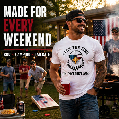 Put The Tism In Patriotism Athletic Eagle T-Shirt Unisex for Daily Wear