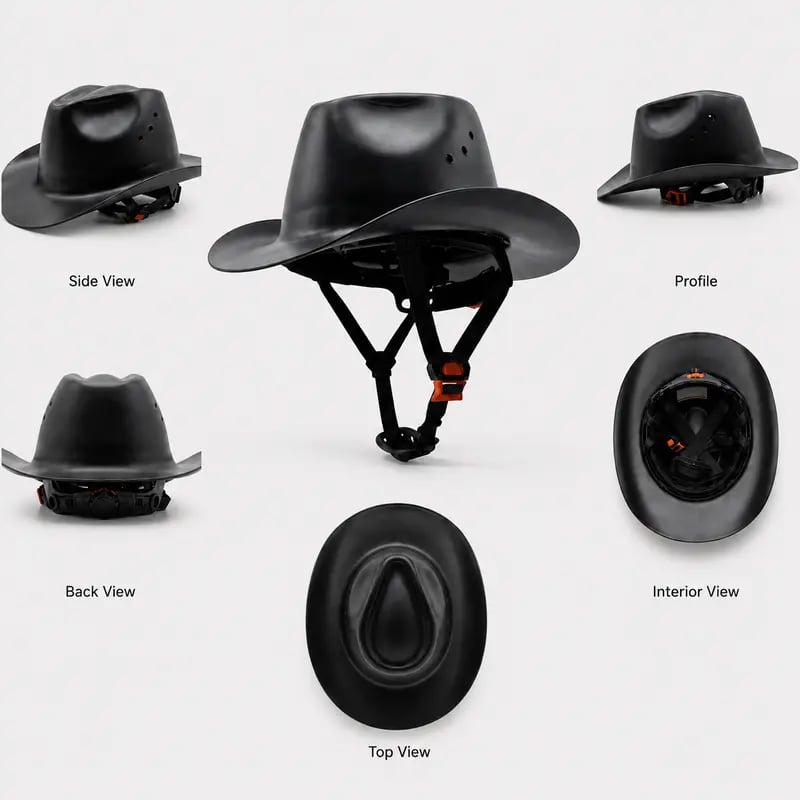 🤠Western Cowboy Hard Hat⛑️Vented Wide Brim Safety Helmet for Construction & Ranch Workers