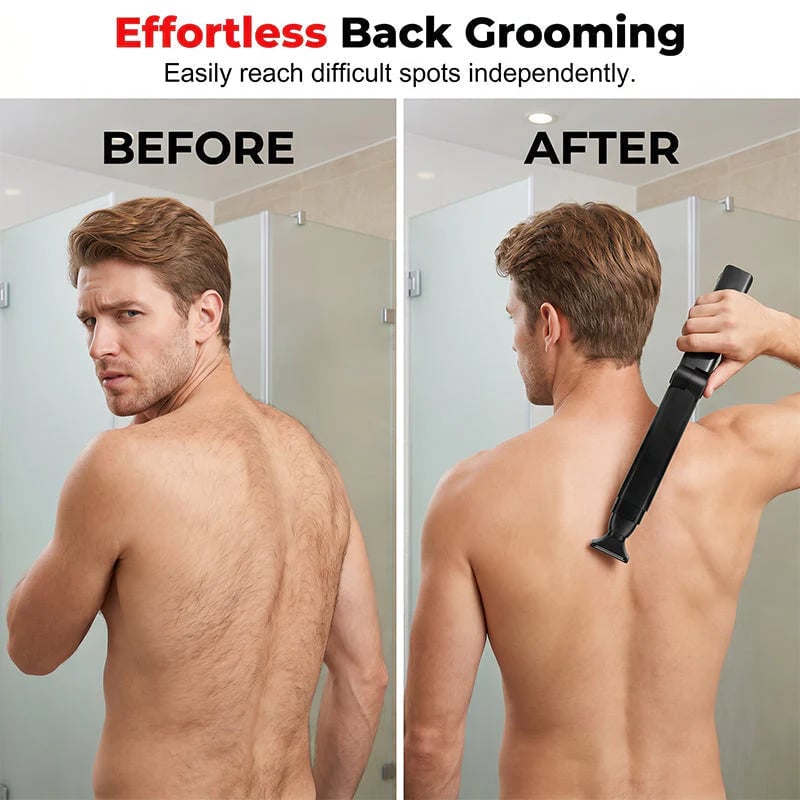 🥳2026 HOT SALE🥳💞50K+ SOLD!🪒💪 Reach-Anywhere Body Trimmer – Extendable handle, precision heads. Trim back, chest & legs yourself – no help needed! 🧔✨