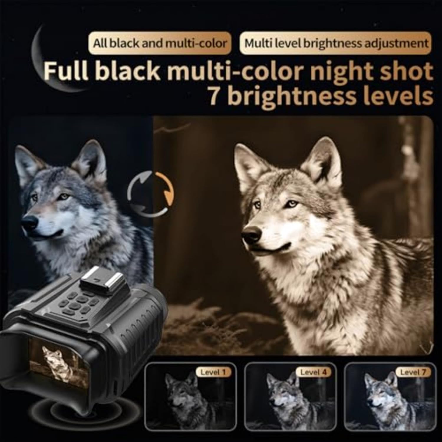 4K Night Vision Monocular Camera – 28X Zoom HD Screen