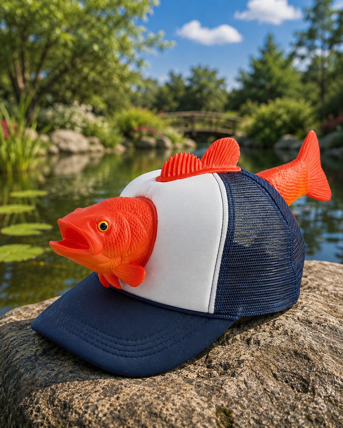 🎣3D Realistic Bass Fish Trucker Hat | Funny Novelty Fishing Cap for Anglers
