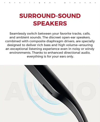 AI Vision Smart Glasses™— Display Smart, Camera, Music, Real-time Translation and AI Assistant