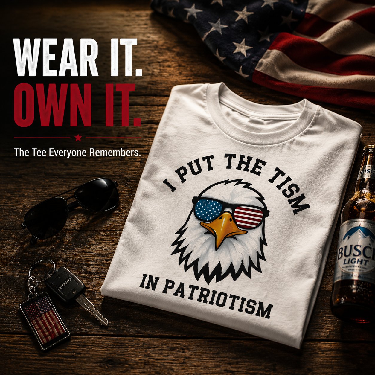 Put The Tism In Patriotism Athletic Eagle T-Shirt Unisex for Daily Wear