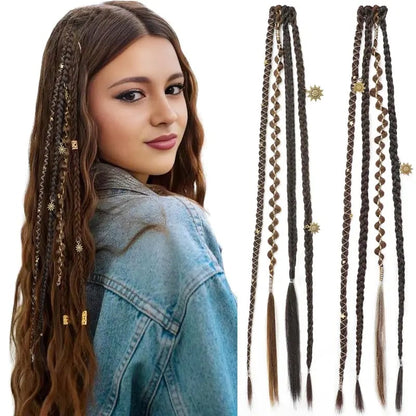 🌿 Boho Beaded Clip-In Braids – Effortless Festival & Everyday Hair Transformation