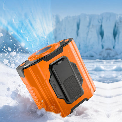 🔥Portable 5-in-1 High-Speed Waist Fan – 14500mAh Power Bank, 5 Speeds, LED Torch & Metal Clip