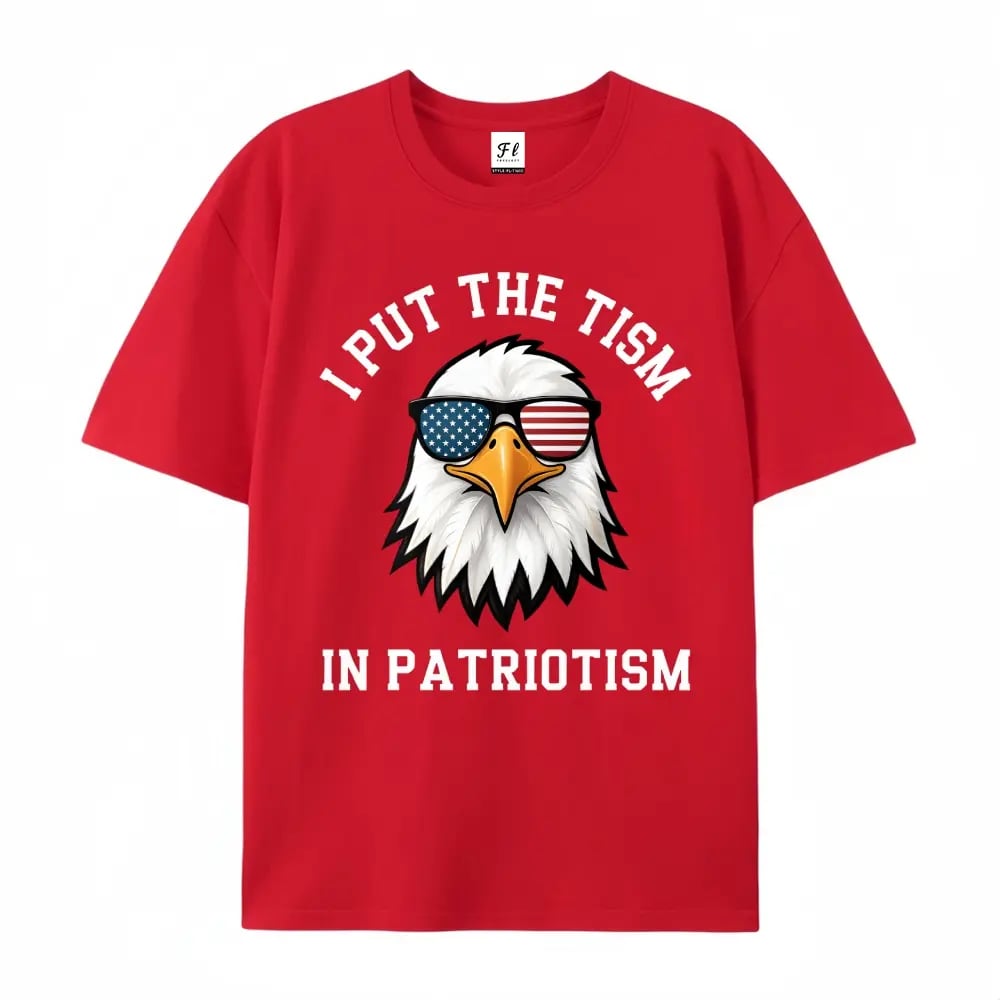 Put The Tism In Patriotism Athletic Eagle T-Shirt Unisex for Daily Wear