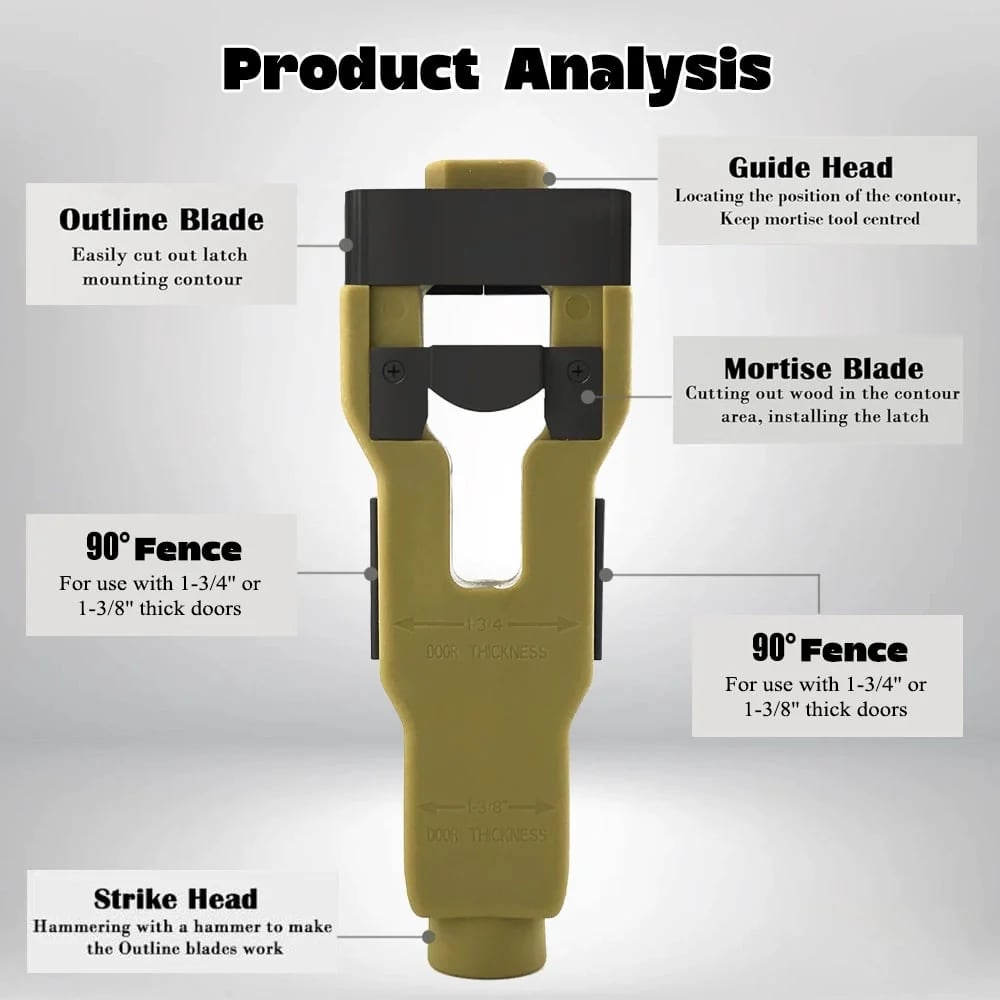 ✨⚡HOT SALE 49% OFF - 🛠️Door Latch Mortise Tool For Use With 1-3/4" or 1-3/8" Thick Door