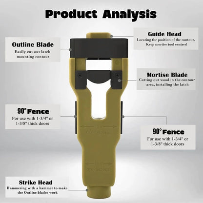 ✨⚡HOT SALE 49% OFF - 🛠️Door Latch Mortise Tool For Use With 1-3/4" or 1-3/8" Thick Door