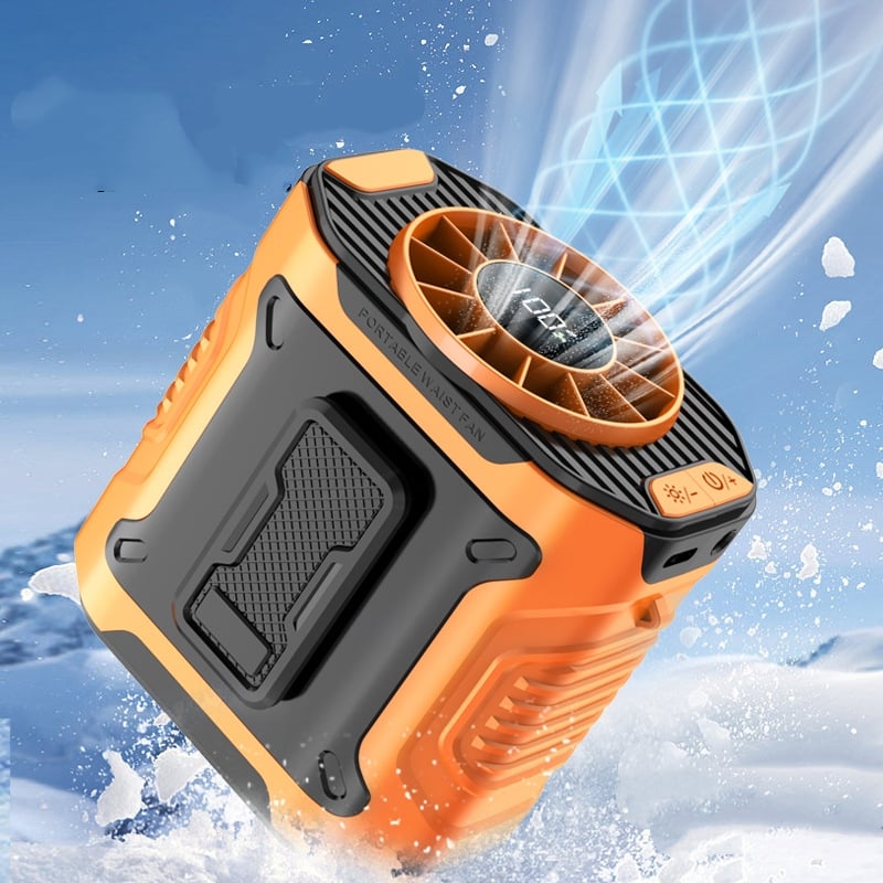 🔥Portable 5-in-1 High-Speed Waist Fan – 14500mAh Power Bank, 5 Speeds, LED Torch & Metal Clip