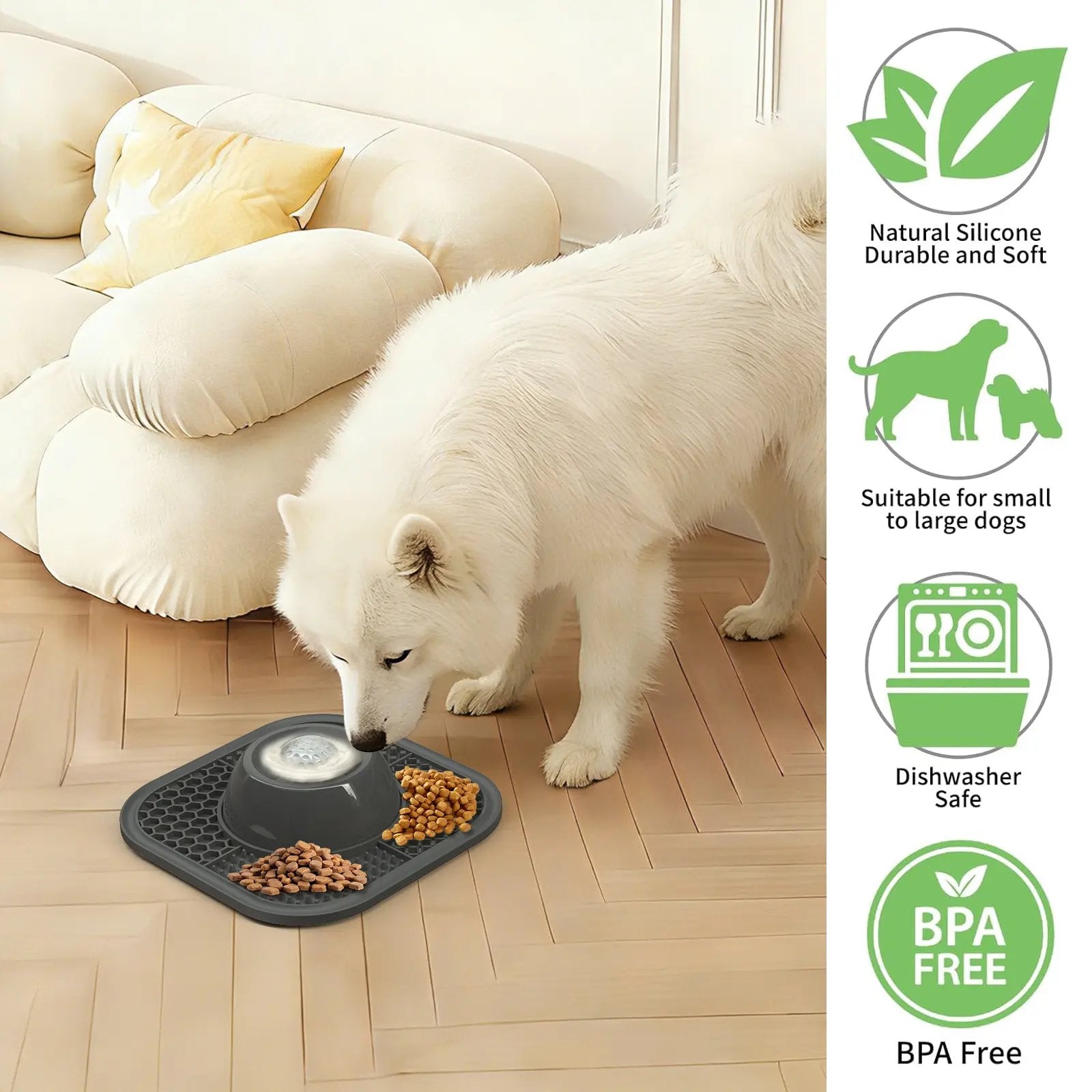 🐾 🥣 Anti-Slip Slow Feeder Lick Bowl with Built-in Ball – 3/4 Cup for Liquid Treats, Bone Broth & Yogurt – for All Dog Breeds