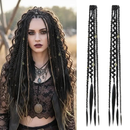 🌿 Boho Beaded Clip-In Braids – Effortless Festival & Everyday Hair Transformation