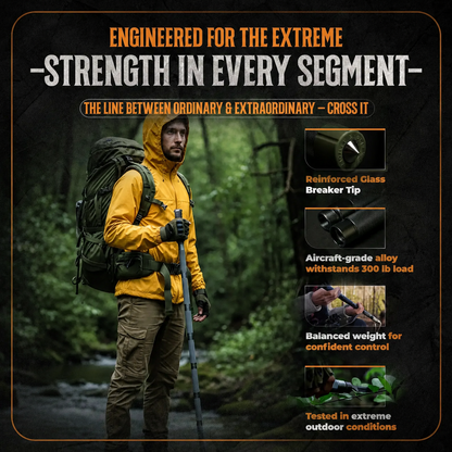 Multifunctional Tactical Hiking Stick - 15-in-1 Survival Multi-Tool for Outdoors