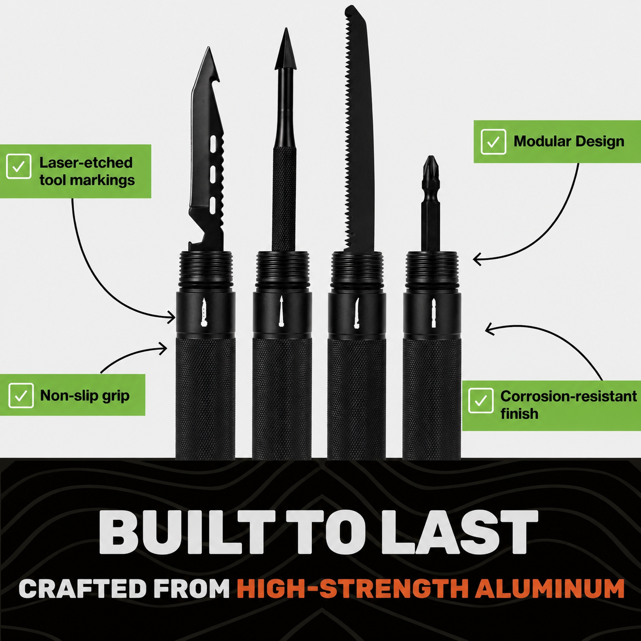 Multifunctional Tactical Hiking Stick - 15-in-1 Survival Multi-Tool for Outdoors