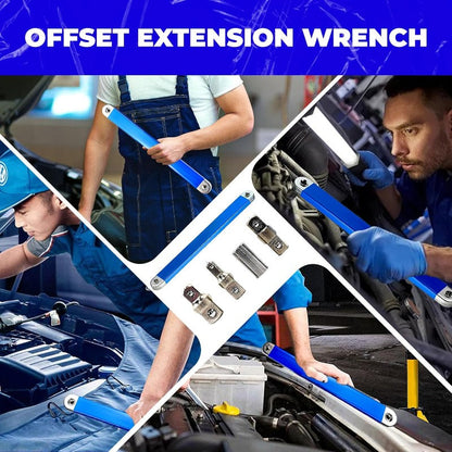 Offset Extension Wrench with Square Drive Adapters
