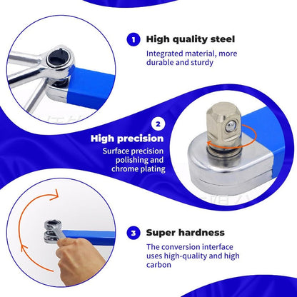 Offset Extension Wrench with Square Drive Adapters