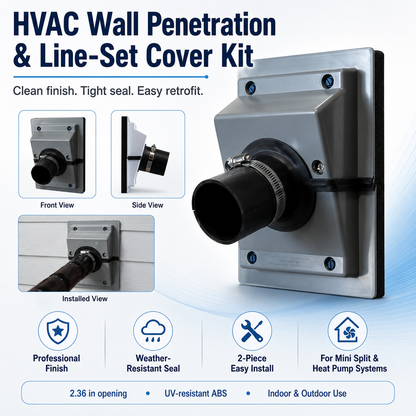 HVAC Wall Penetration & Line-Set Cover Kit – Retrofit Finish Solution