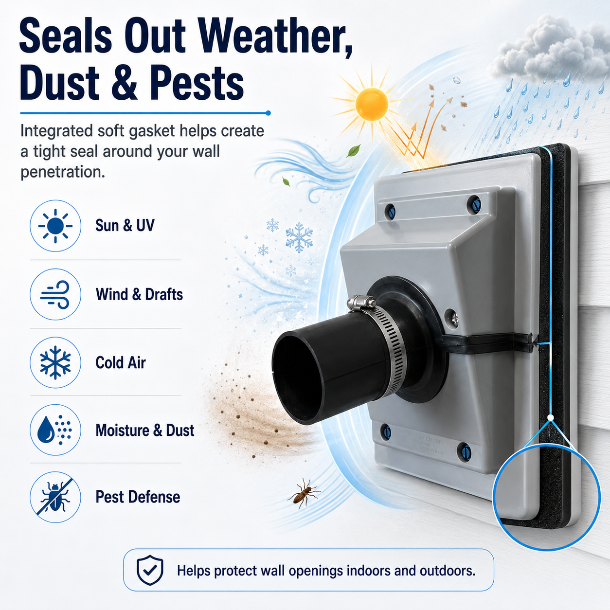 HVAC Wall Penetration & Line-Set Cover Kit – Retrofit Finish Solution