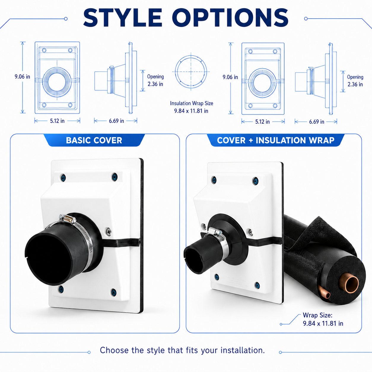 HVAC Wall Penetration & Line-Set Cover Kit – Retrofit Finish Solution