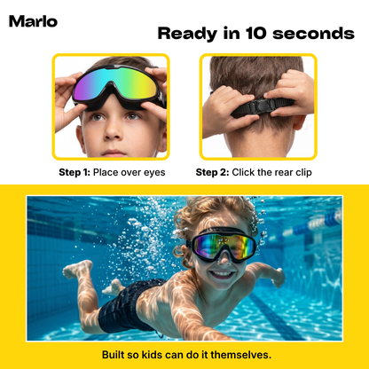 HD Wide-View Swim Goggles | Anti-Fog, UV Protection & Leak-Proof