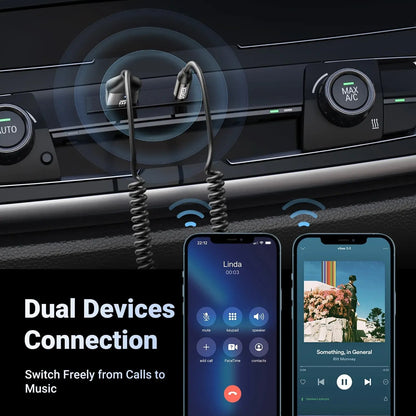 Upgrade Your Drive Instantly – Bluetooth 6.0 AUX Wireless Audio Receiver with Hands-Free Calling