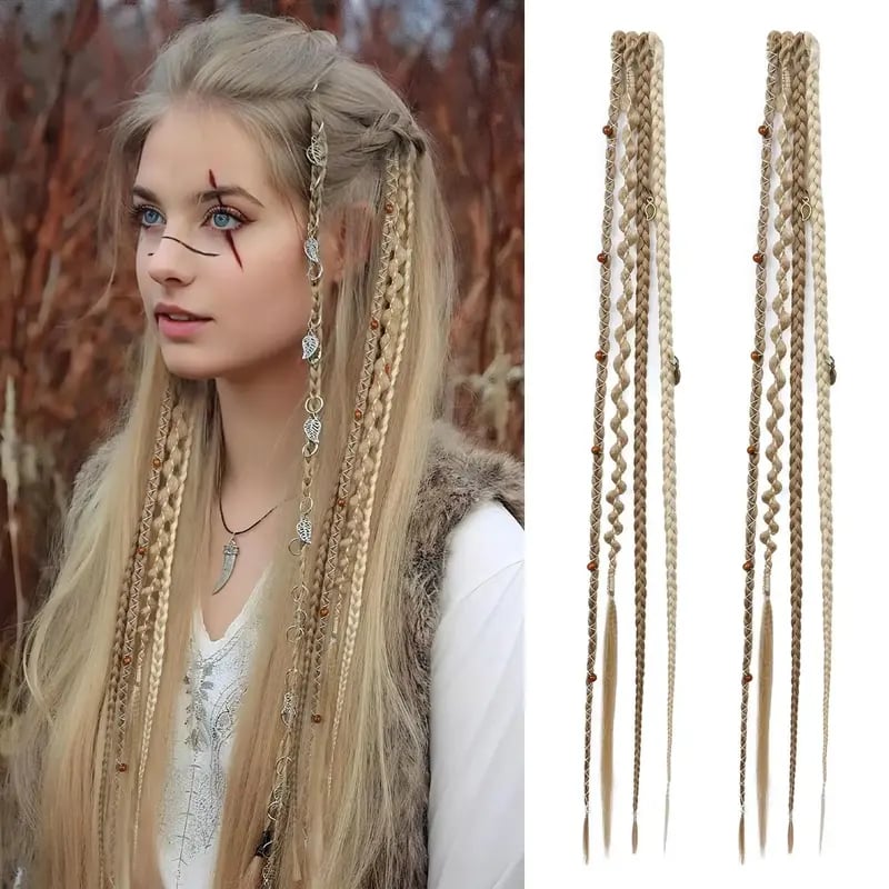 🌿 Boho Beaded Clip-In Braids – Effortless Festival & Everyday Hair Transformation