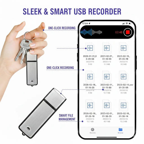 USB Flash Drive Voice Recorder 2-in-1