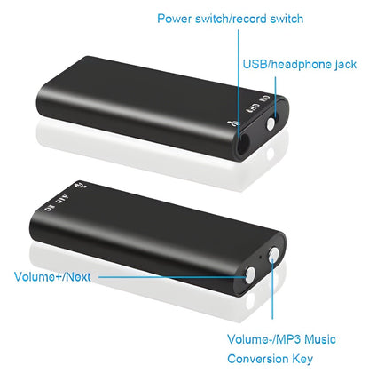 Secret Hidden Voice Recorder – Voice Activated, Smart Noise Reduction, Auto File Save