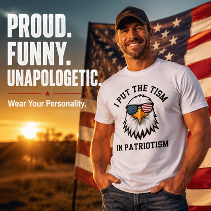 Put The Tism In Patriotism Athletic Eagle T-Shirt Unisex for Daily Wear