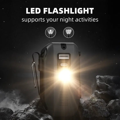 🔥Portable 5-in-1 High-Speed Waist Fan – 14500mAh Power Bank, 5 Speeds, LED Torch & Metal Clip