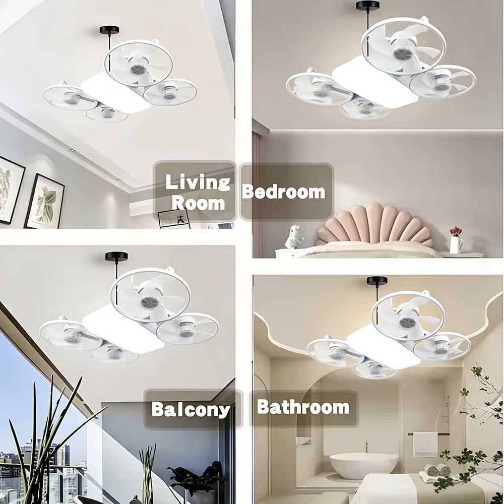 💡LED Ceiling Fan Light with Remote – Drone Design, 20W, 3 Lighting Modes, E27