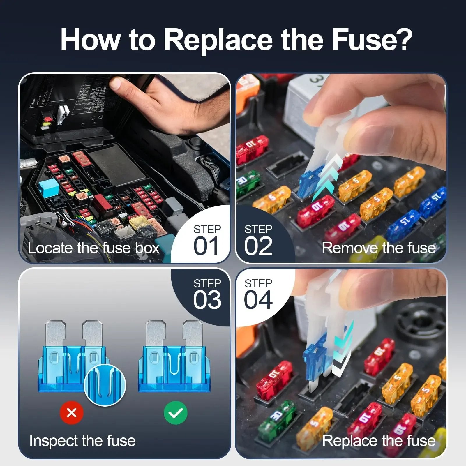 🔧 300Pcs Car Fuse Kit – Standard & Mini Blade Fuses with Puller (2A–40A)