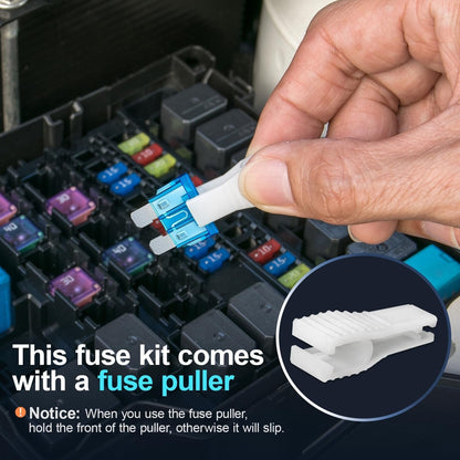 🔧 300Pcs Car Fuse Kit – Standard & Mini Blade Fuses with Puller (2A–40A)