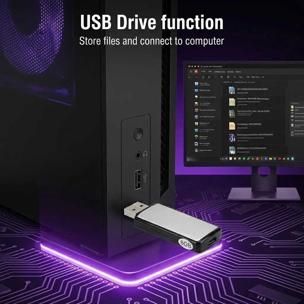 USB Flash Drive Voice Recorder 2-in-1