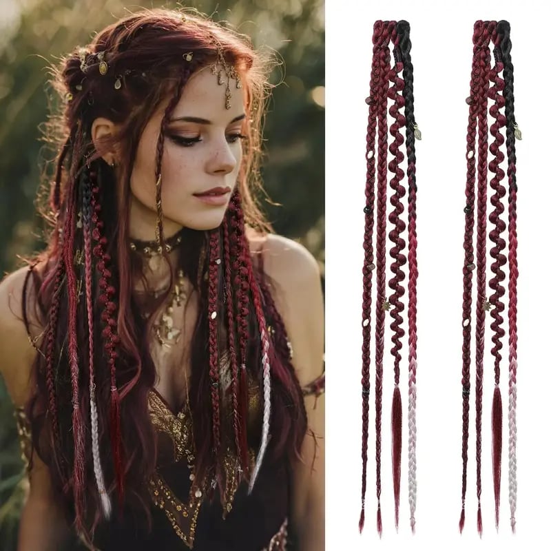 🌿 Boho Beaded Clip-In Braids – Effortless Festival & Everyday Hair Transformation